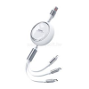 REMAX LINON adatkábel 3in1 (USB - lightning/Type-C/microUSB, 2.4A, 66W, gyorstöltő, 100cm) FEHÉR (REMAX_RC-C029_W)