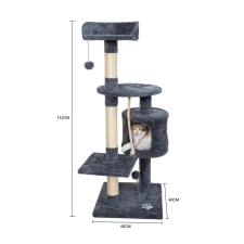 Rena Macskabútor, macskafa több szintes sötétszürke 112cm macskafelszerelés