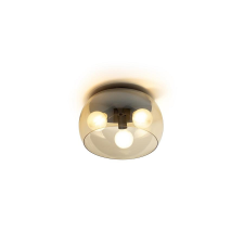 Rendl AMANDA mennyezeti lámpa matt fekete borostyánsárga üveg 230V LED E27 3x15W világítás