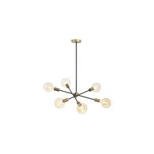 Rendl ARTEMIA 6 rúdon fekete szálcsiszolt sárgaréz 230V LED E27 6x15W világítás