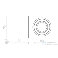 Rendl MAYO R mennyezeti billenthető szálcsiszolt alumínium 230V LED 9W 36° 2700K R10374 világítás