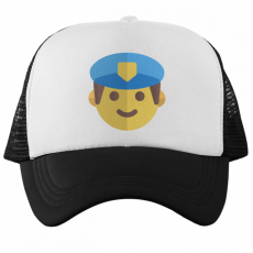  Rendőr Emoji - Trucker Hálós Baseball Sapka