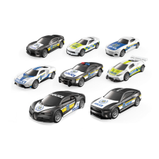 Rendőrautó 4db/7cm autópálya és játékautó