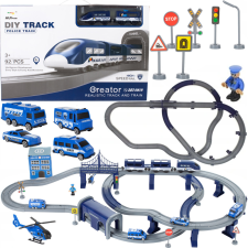  Rendőrségi Vonat pálya szett 103x61x15 autópálya és játékautó