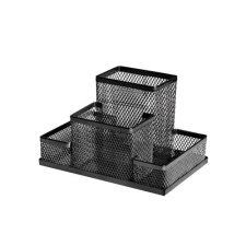 Rendszerező asztali Forofis fémhálós 15,3x10,3x10 cm fekete fémhálós tároló