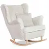  Rene Karosszék, Skandináv Hintaszék, Family Furniture, Bézs Kordbársony Top