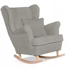  Rene Karosszék, Skandináv Hintaszék, Family Furniture, Szürke Kordbársony Top bútor