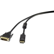 Renkforce Kijelző csatlakozó / DVI Csatlakozókábel [1x DisplayPort dugó - 1x DVI dugó, 24+1 pólusú] 0.50 m Fekete (RF-3301148) kábel és adapter