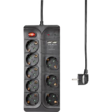 Renkforce USB-s túlfeszültségvédő elosztó, 8 részes, fekete, Renkforce (1574788) hosszabbító, elosztó
