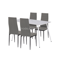  Renton 4+1 étkező garnitúra szürke-fekete bútor