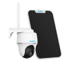 Reolink Felügyeleti kamera 4G-vel, akkumulátorral és napelemmel, Reolink Go PT Plus, 4 MP, személy/jármű érzékelés, mozgásérzékelés telefonos értesítéssel, MicroSD kártya foglalat