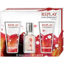 Replay your fragrance! for Her, Edt 20ml + 50ml Tusfürdő + 50ml Test Tej kozmetikai ajándékcsomag