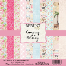 Reprint Papírkészlet - 8" (20 cm) - Camping Holiday - Reprint Paper Pack (15 ív) decoupage papír