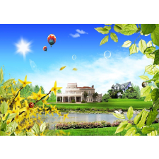  Repülő a házak felett tapéta, 350 x 200 cm tapéta, díszléc és más dekoráció