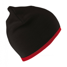 Result Caps Férfi kötött sapka Result Caps Reversible Fashion Fit Hat Egy méret, Fekete/Piros