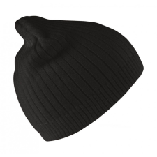 Result Caps Uniszex kötött sapka Result Caps Delux Double Knit Cotton Beanie Hat Egy méret, Fekete női sapka