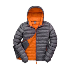 Result Férfi Kabát Kapucnis Hosszú ujjú Result Snow Bird Hooded Jacket -S, Szürke/Narancs férfi kabát, dzseki