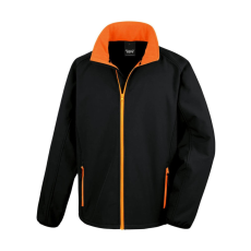 Result Férfi Softshell Hosszú ujjú Result Printable Softshell Jacket - S, Fekete/Narancssárga