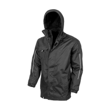 Result Uniszex Kabát Kapucnis Hosszú ujjú Result Printable 3-in-1 Transit Jacket -S, Fekete női dzseki, kabát