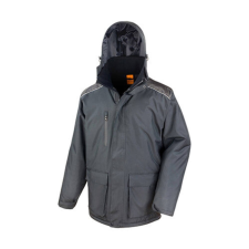 Result Uniszex Kabát Kapucnis Hosszú ujjú Result Work-Guard Vostex Long Coat -3XL, Fekete női dzseki, kabát