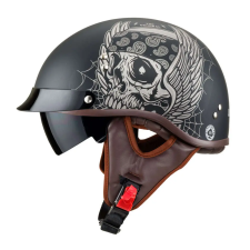  Retro bukósisak W-TEC Black Heart Longroad Wings Skull XS (53-54) bukósisak