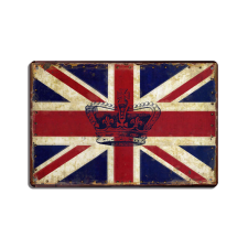  Retro dekor fémtábla,&quot;British Flag&quot;, Méret: 20x30cm dekoráció