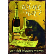  Retro - gift nagy táblakép bor cica dekoráció 27 cm x 39 cm grafika, keretezett kép
