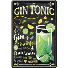  RETRO GIN TONIC - COCKTAILS - RETRO FÉMTÁBLA dekoráció
