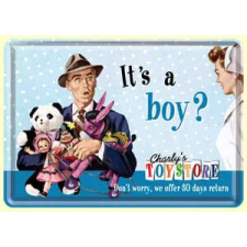  RETRO It is a Boy? - Üdvözlőkártya party kellék