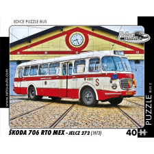 Retro járművek puzzle: Škoda 706 RTO Busz (1973) 40 darabos puzzle, kirakós