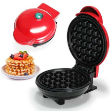 Retro mini gofri sütő tapadásmentes bevonattal, jelzőfénnyel, 350W - 11cm átmérő gofrisütő