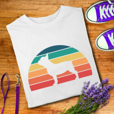  Retro naplemente - bulldog férfi póló férfi póló