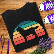  Retro naplemente - labrador férfi póló