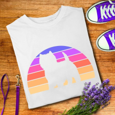Retro naplemente - westie női póló női póló