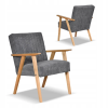  Retro Vintage Prl Stílusú Karosszék Soler Family Furniture Grafit Színű Kordbársony Anafi