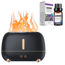 RetroFlame Láng Hatású Aromaterápiás Párásító 250 ml - Fekete - Levendula Illóolaj illóolaj párologtató
