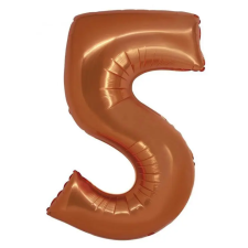  Réz 5-ös Copper szám fólia lufi 76 cm party kellék