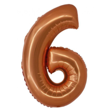 Réz 6-os Copper szám fólia lufi 76 cm party kellék