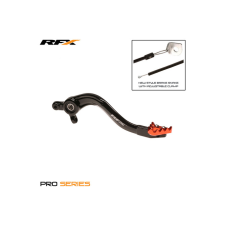 RFX Fékpedál RFX Pro standard kemény eloxált fekete / narancssárga SX / TC 2016 egyéb motorkerékpár alkatrész