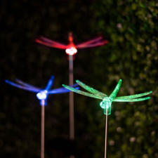 RGB LED-es szolár lámpa - szitakötő kültéri világítás