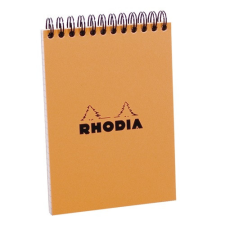 Rhodia Jegyzettömb spirálos Clairefontaine Rhodia Orange A/6 80 lapos kockás jegyzettömb