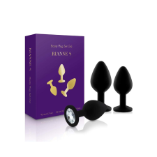 Rianne - 3 részes szilikon análszett (fekete) anál