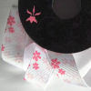 Ribbon Boutique Dekorszalag - fehér, rózsaszín virágmintás