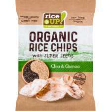 Rice Up Bio barna rizs chips chia mag quinoa 25g gluténmentes termék