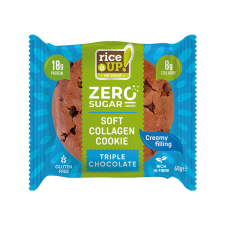  Rice UP Zéro Kollagén, protein keksz triplacsokoládé ízű - 60g reform élelmiszer