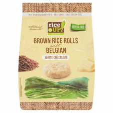  RiceUp! Eat Smart teljes kiőrlésű barna rizs snack fehércsokoládéval 50 g pékárú