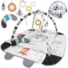 Ricokids 3in1 Játszószőnyeg játékhíddal és párnával - Állatok #fekete-fehér