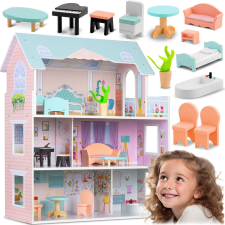 Ricokids Nagy fából készült babaház 3 szintes ricokids rk-878 babaház
