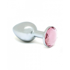 Rimba XS - pink köves, fém anál dildó (ezüst) anál