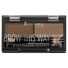 Rimmel London Brow This Way szemöldökformázó készlet - 002 Közép barna szemöldökceruza